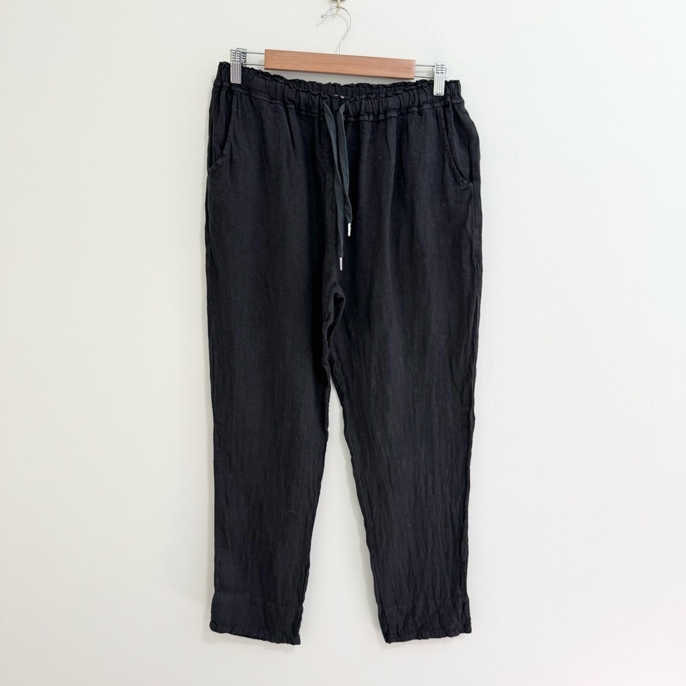 Isabel Tavares Charcoal Grey Linen Made in Italy Pants